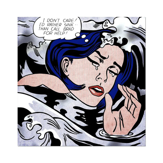 Lichtenstein, Drowning Girl, 1963. Vinyl Sticker
