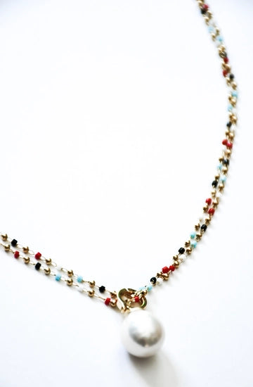Two Strand Necklace with Edison Pearl