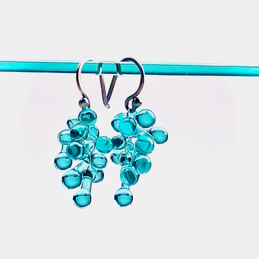 Aqua Rossetti Cluster Earrings