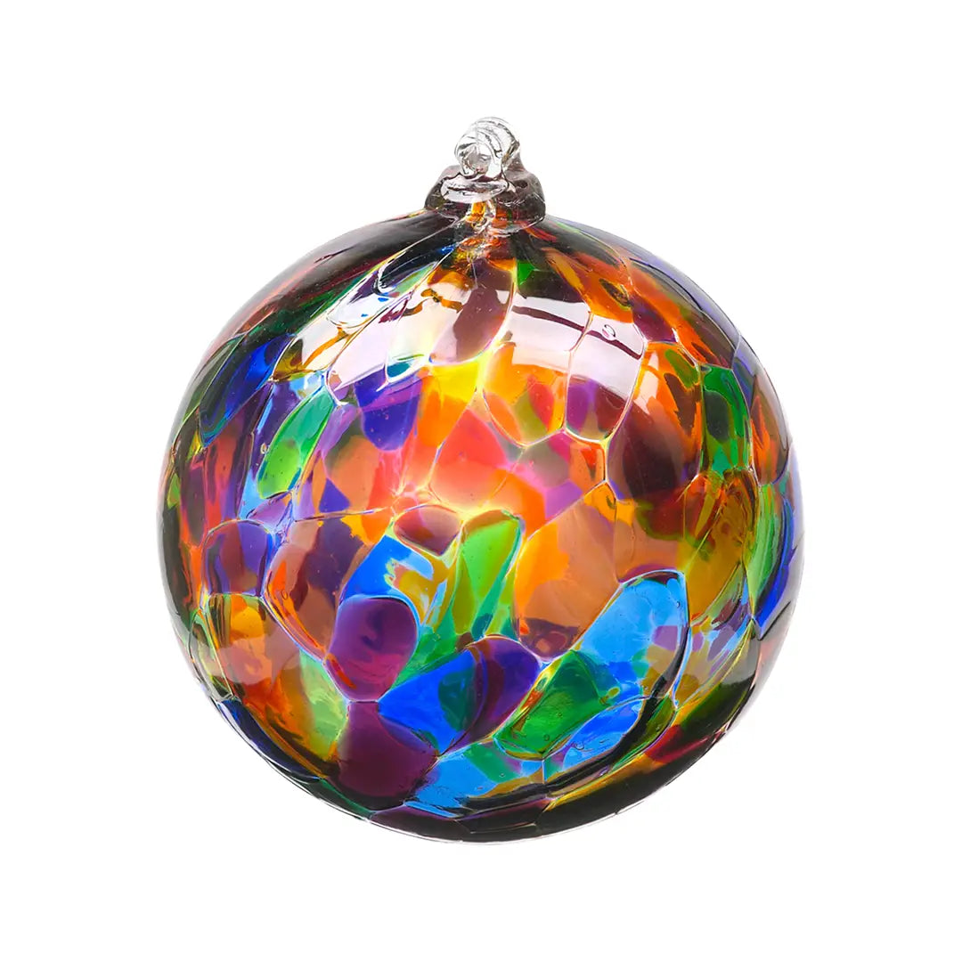 Festive Glass Calico Ornament