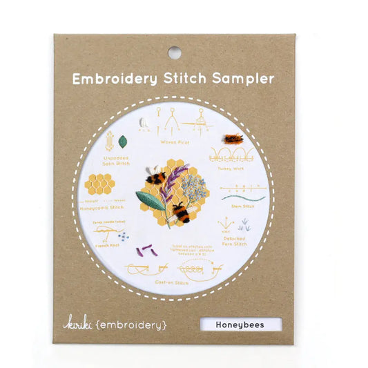 Honeybees Embroidery Stitch Sampler by Kiriki Press