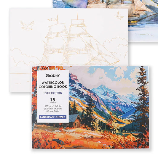 Landscape Watercolor Coloring Book