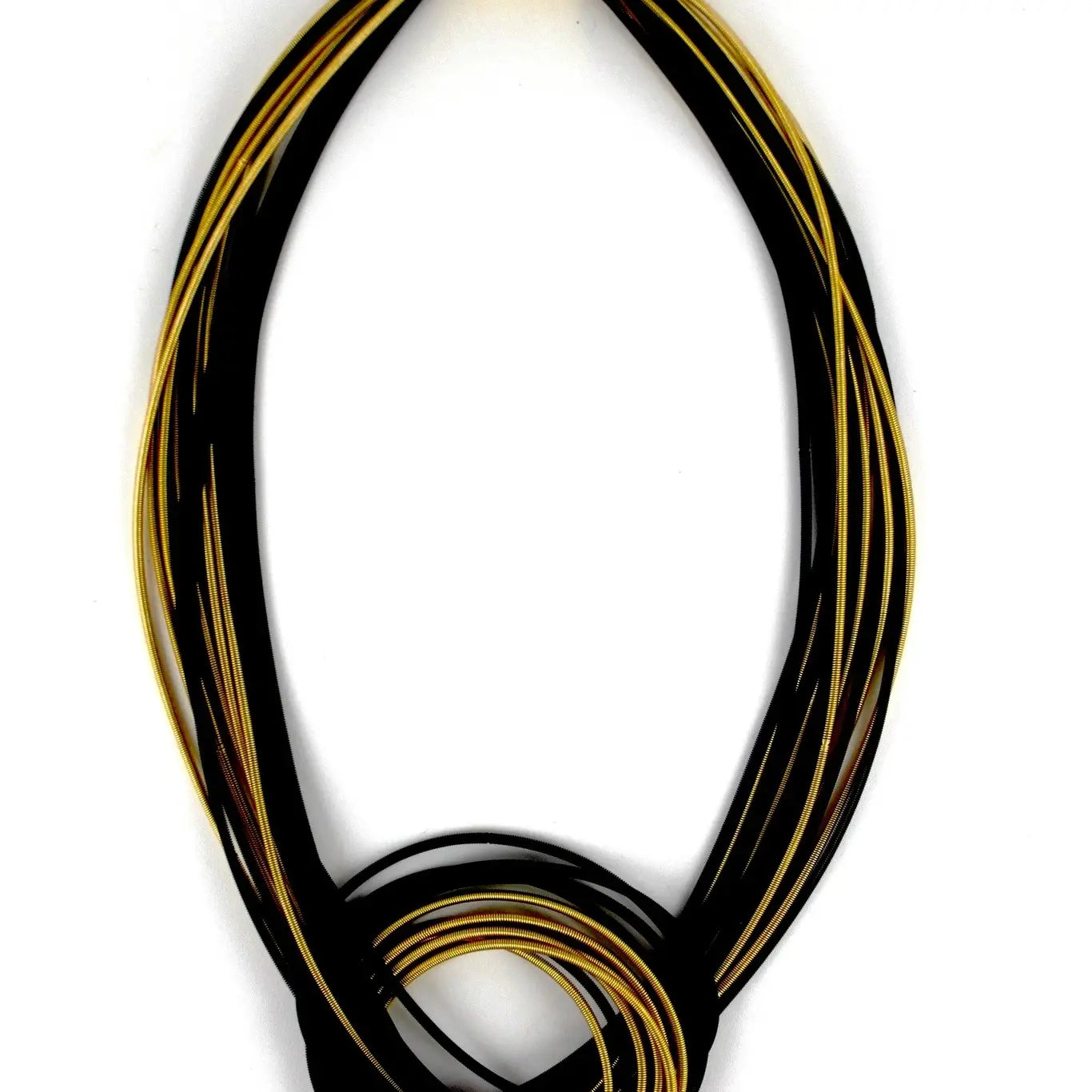 Black and Gold Piano Wire Knot Necklace