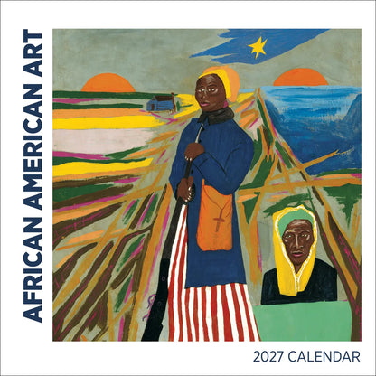 Front cover of 2027 Wall Calendar of African American Art, depicting an abstract Harriet Tubman painting.