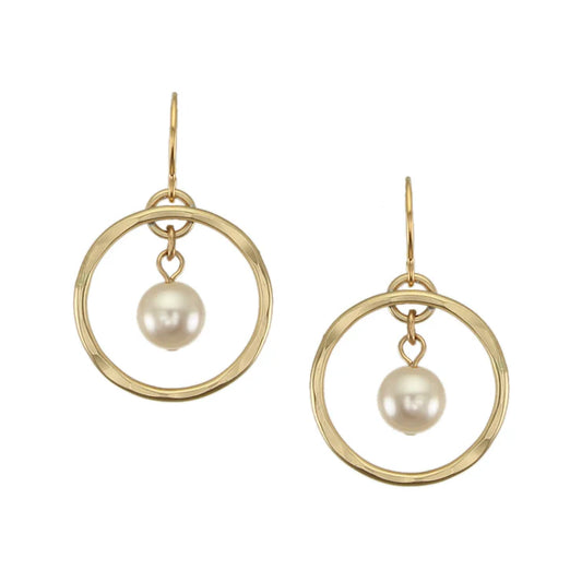 Ring with Hanging Pearl Wire Earring