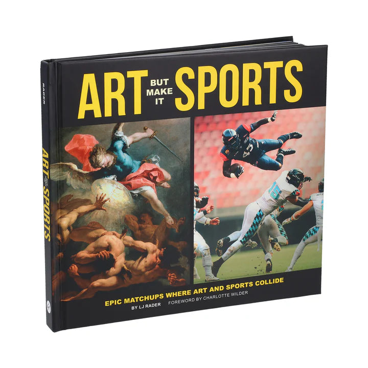 Book titled 'Art But Make It Sports' with artwork on a white background