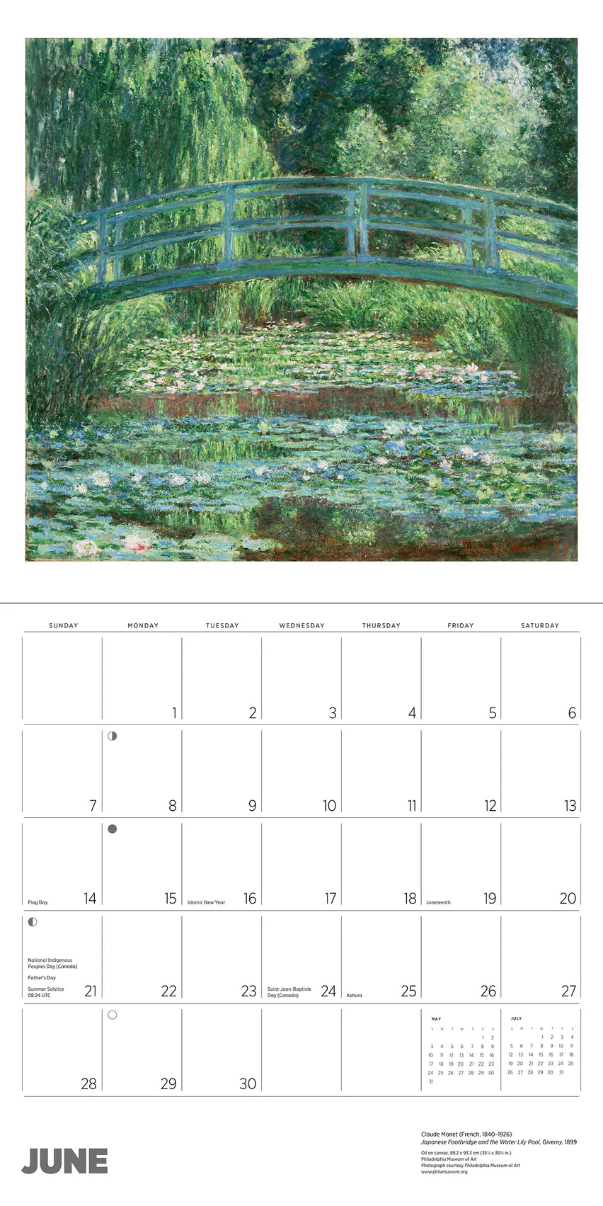 Claude Monet 2026 Wall Calendar