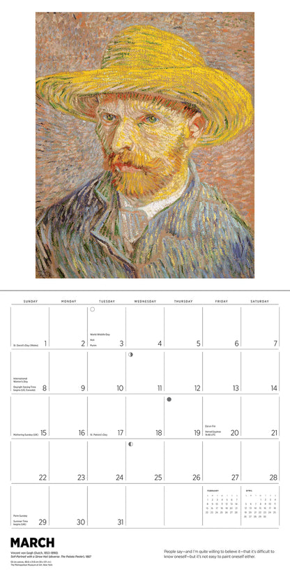 Vincent Van Gogh 2026 Wall Calendar