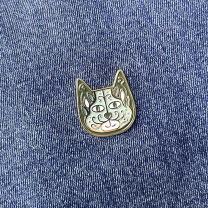 Cat Nouveau Enamel Art Meowment Pin