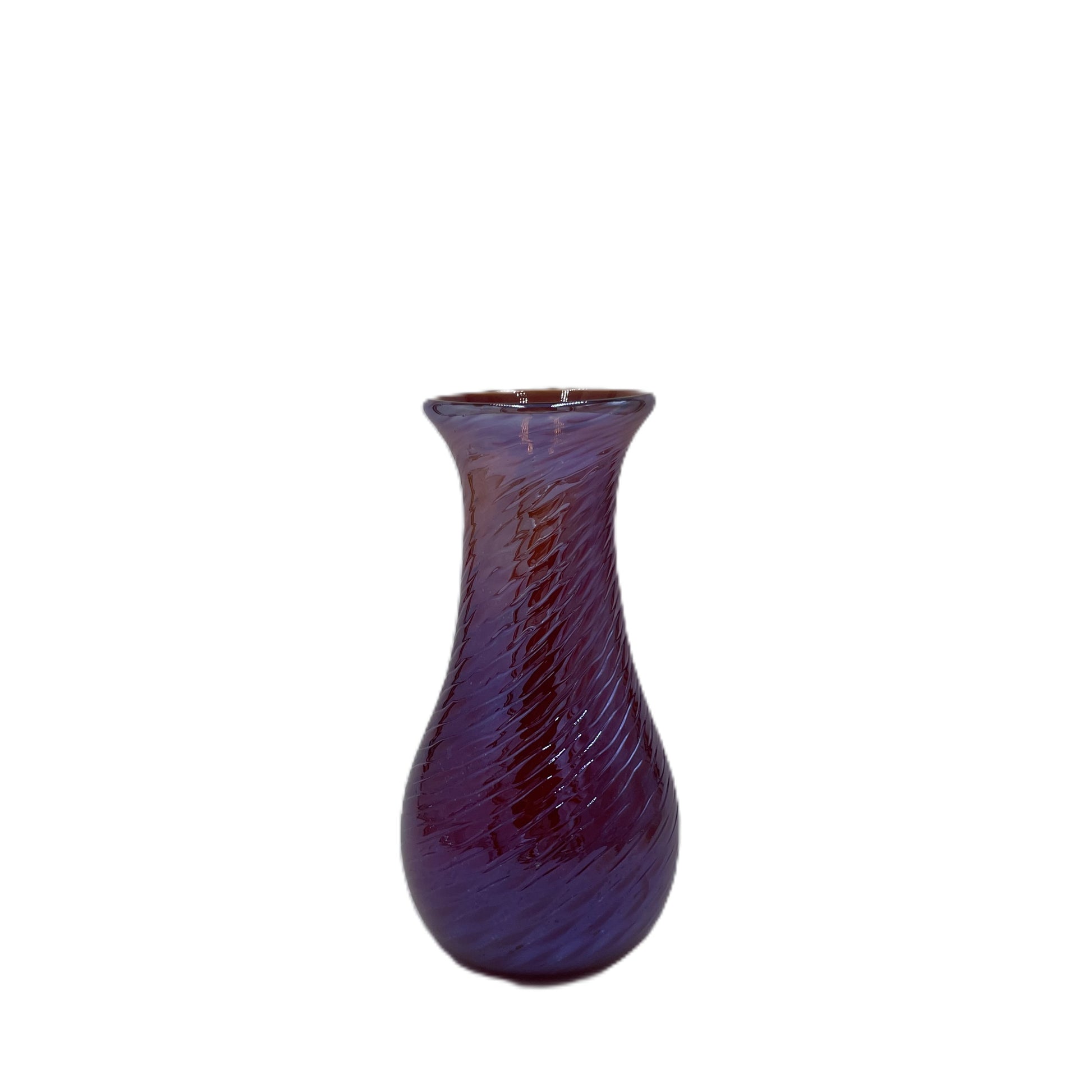Purple textured vase on a white background