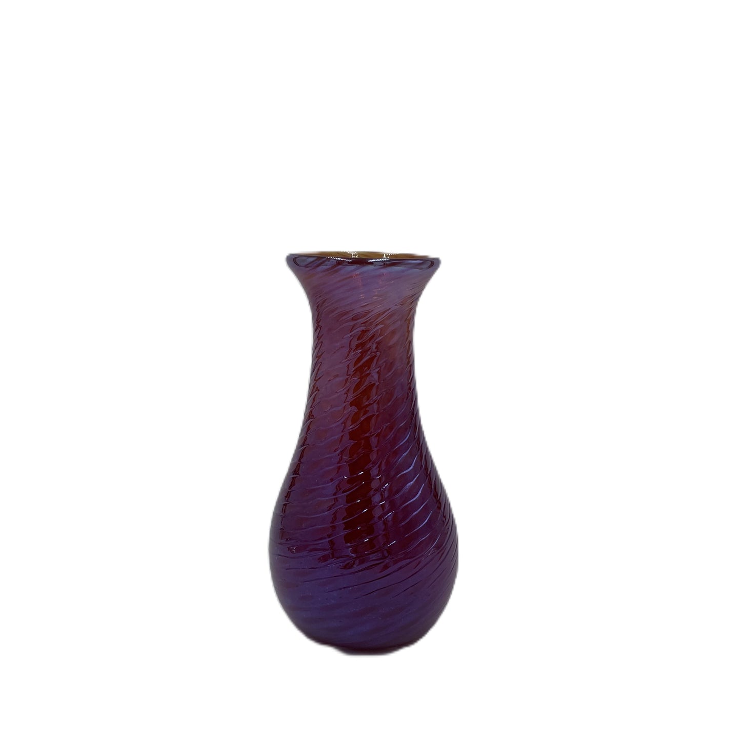 Purple textured vase on a white background