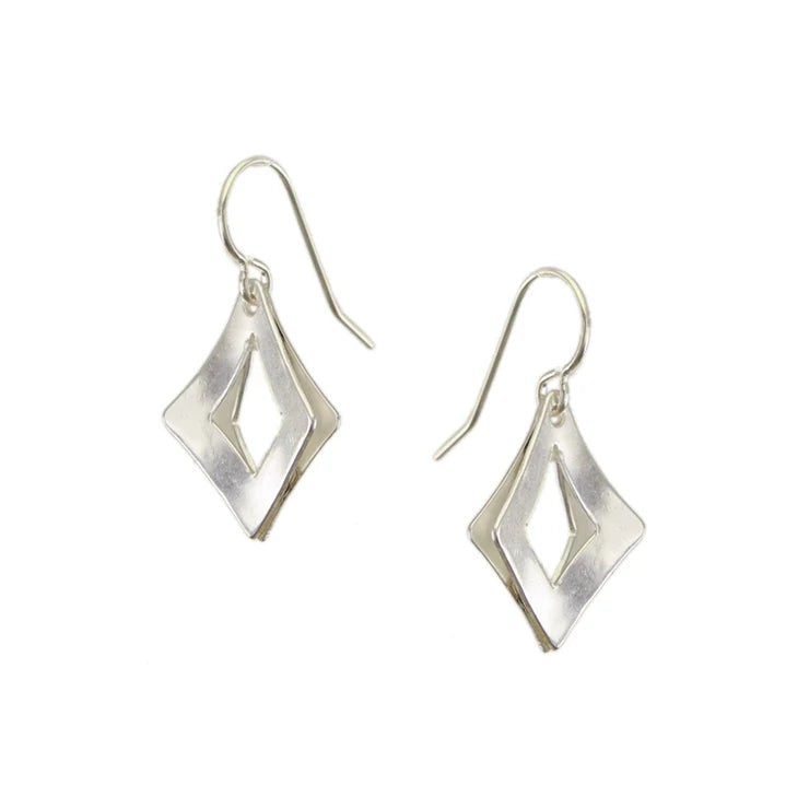 Back to Back Open Diamonds Wire Earring