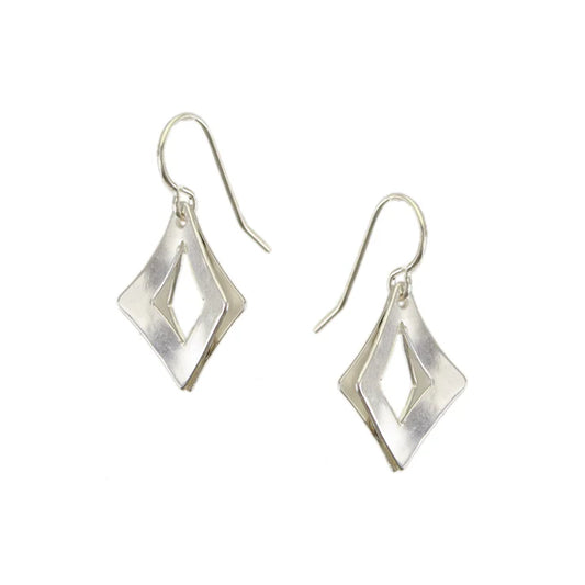 Back to Back Open Diamonds Wire Earring