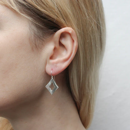 Back to Back Open Diamonds Wire Earring