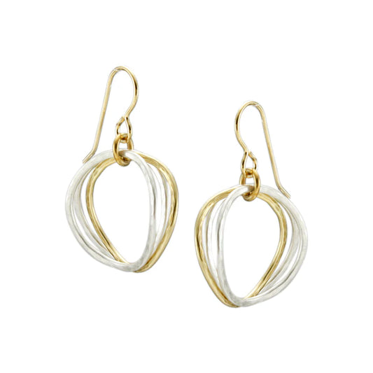 Wavy Hammered Ring Earrings