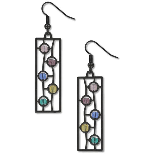 Victorian Stained Glass Rondels Earrings