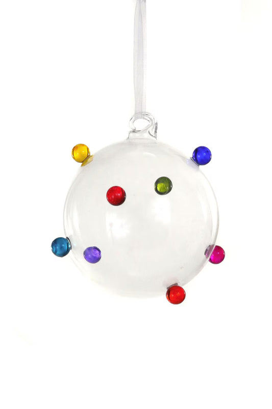 Dotty Bauble Glass Ornament