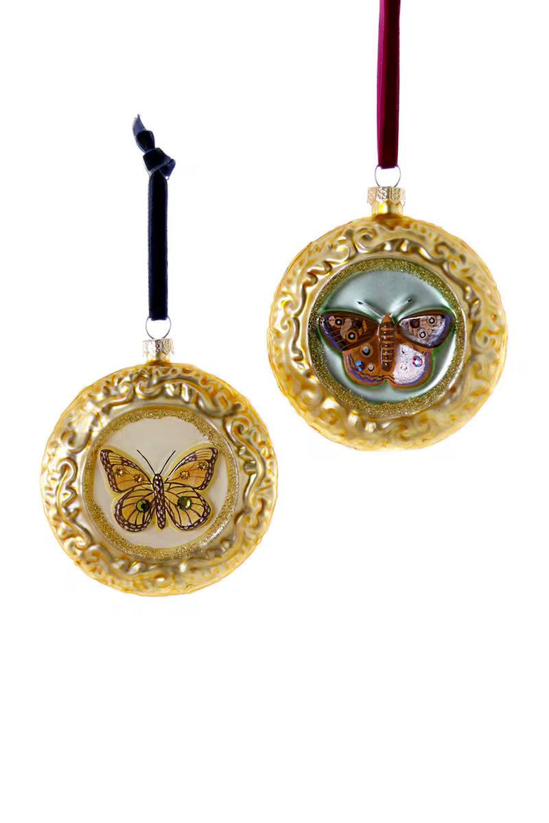 Framed Butterfly Glass Ornament
