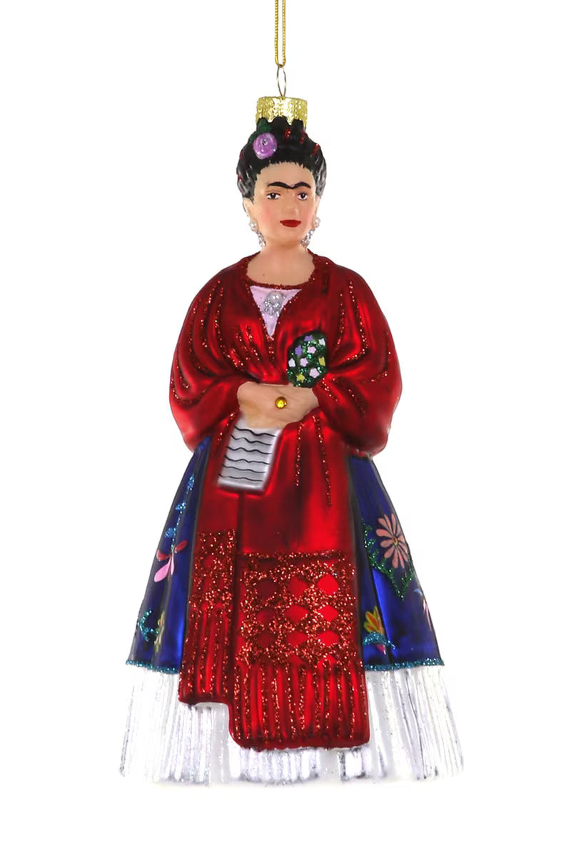 Frida Kahlo Glass Ornament