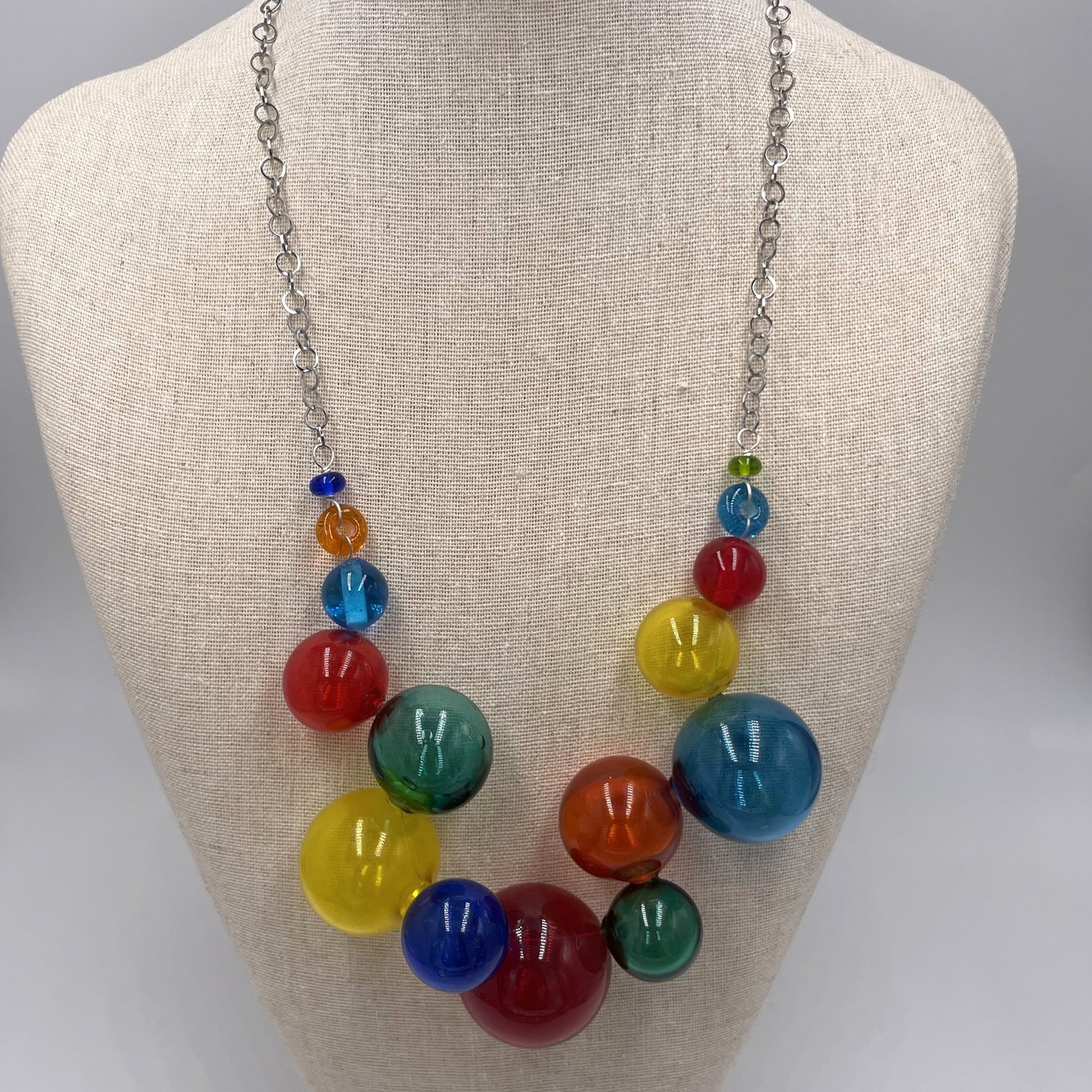 Large Colorful Glass Bubble Necklace by Lisa Inglert