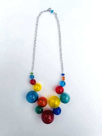 Large Colorful Glass Bubble Necklace by Lisa Inglert