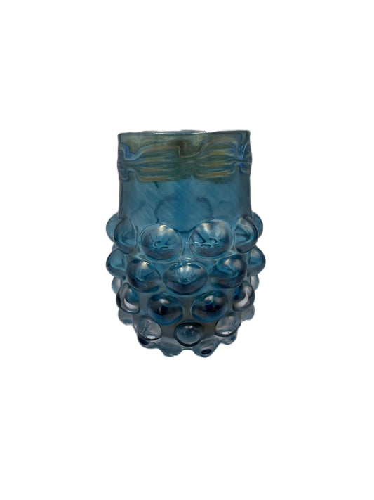 Blue Hobnail Glass Vase CH