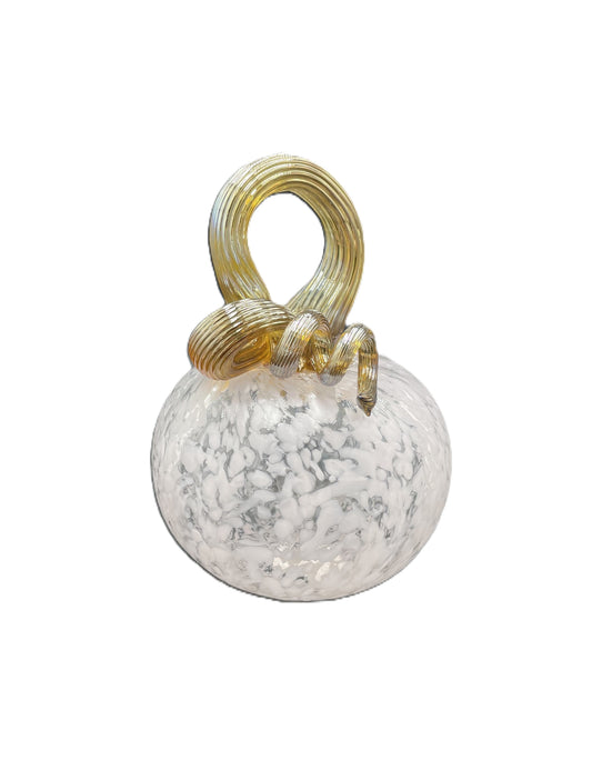 Medium White Glass Pumpkin with Champagne Stem JD
