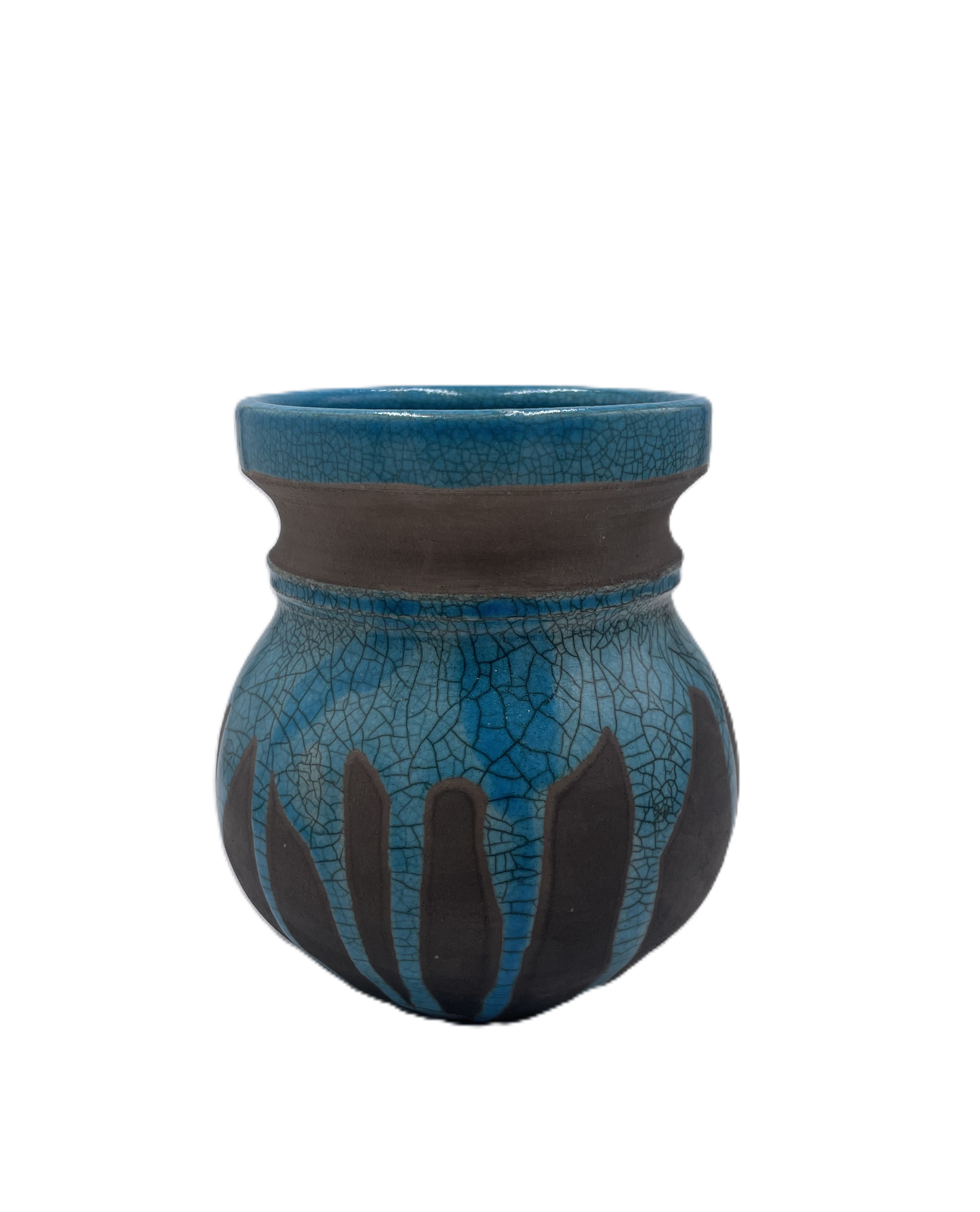 Small Turquoise Raku Vase SB