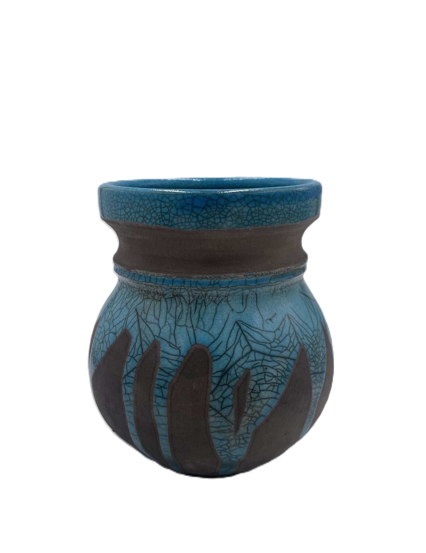 Small Turquoise Raku Vase SB