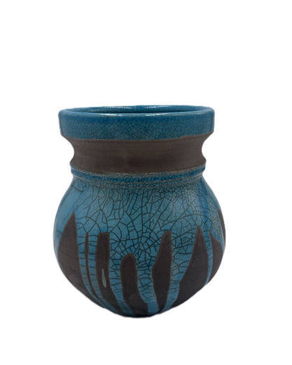 Small Turquoise Raku Vase SB