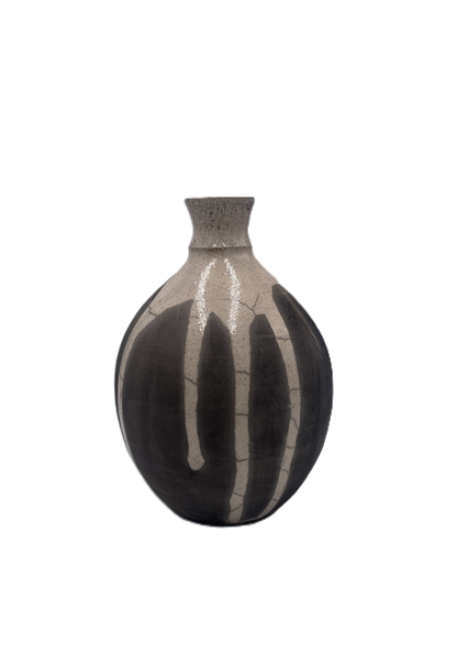 Small Cream Raku Vase SB