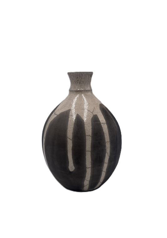 Small Cream Raku Vase SB