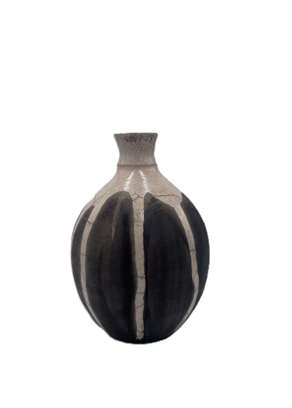 Small Cream Raku Vase SB