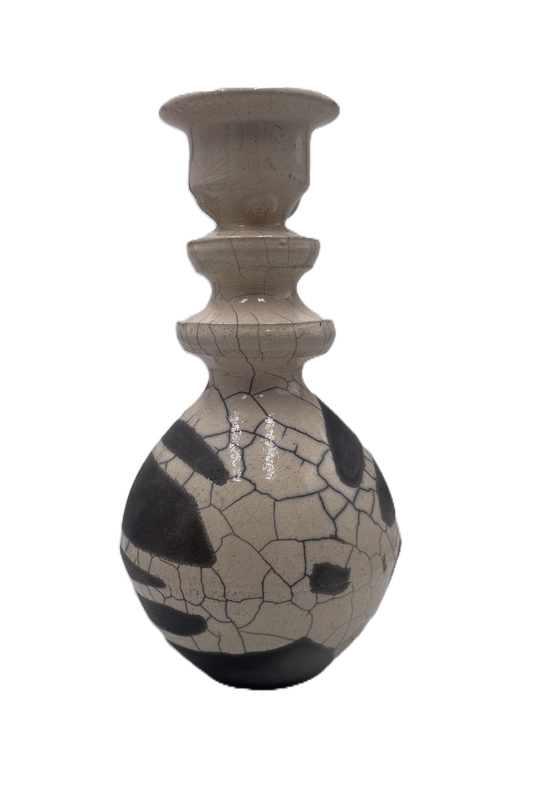 Large Cream Raku Vase SB