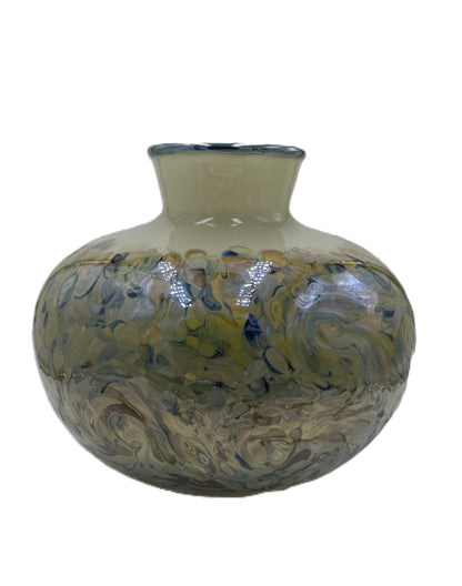 Green Iridescent Swirl Vase JD