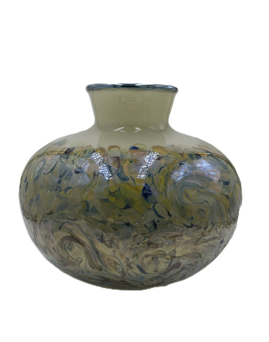 Green Iridescent Swirl Vase JD