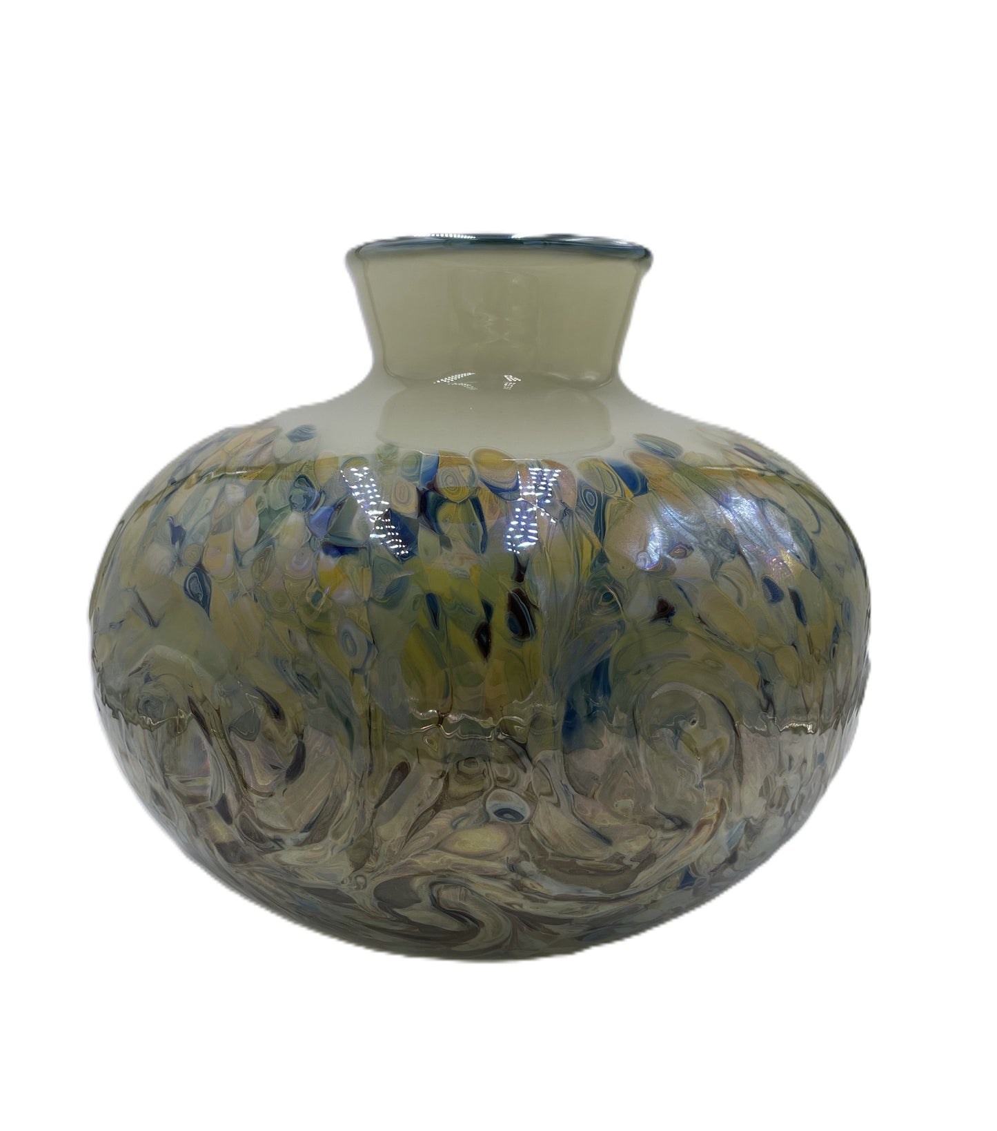 Green Iridescent Swirl Vase JD