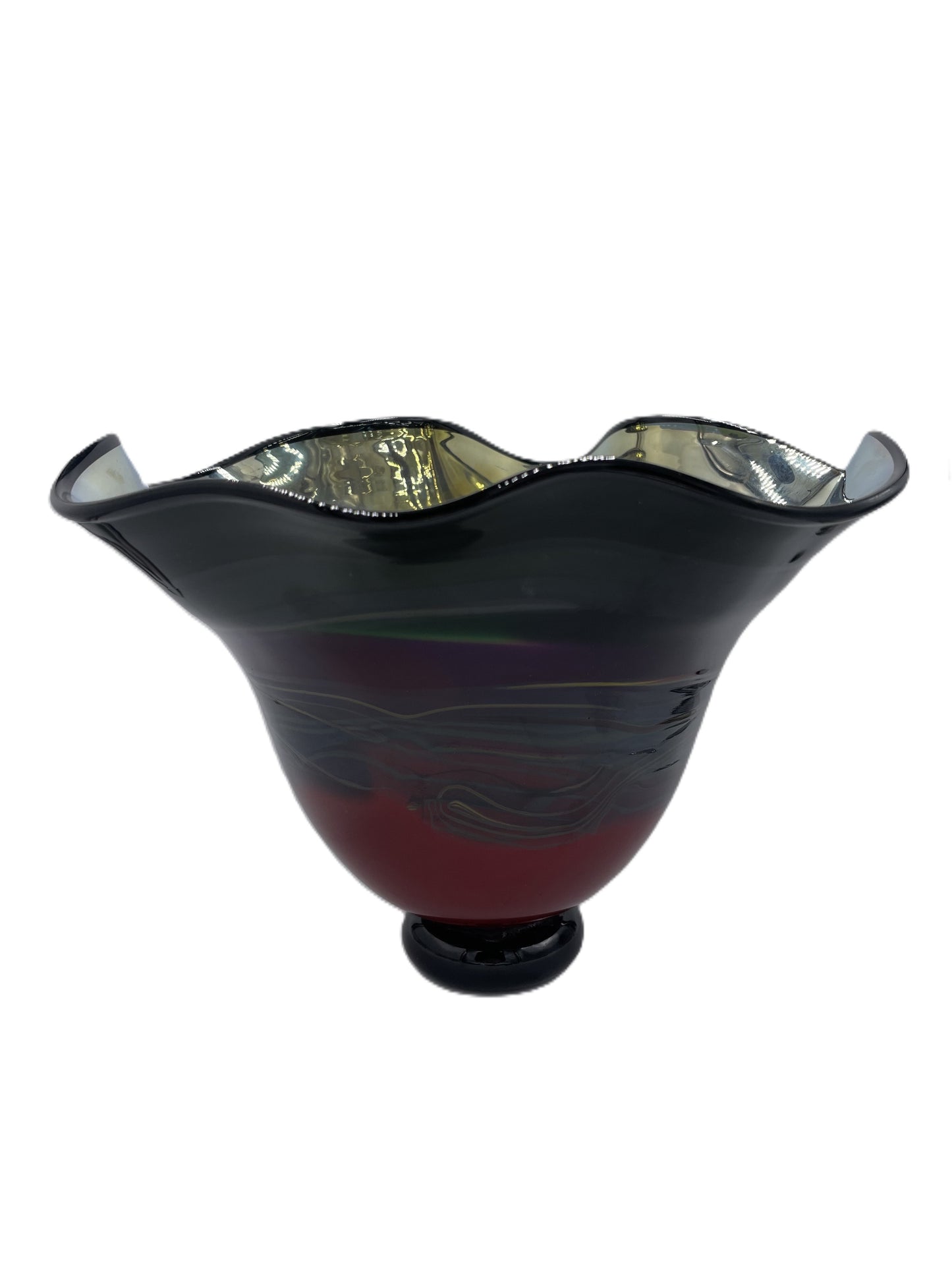 Red/Purple "Chrome" Wave Vase JD