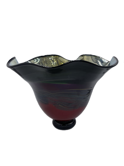 Red/Purple "Chrome" Wave Vase JD