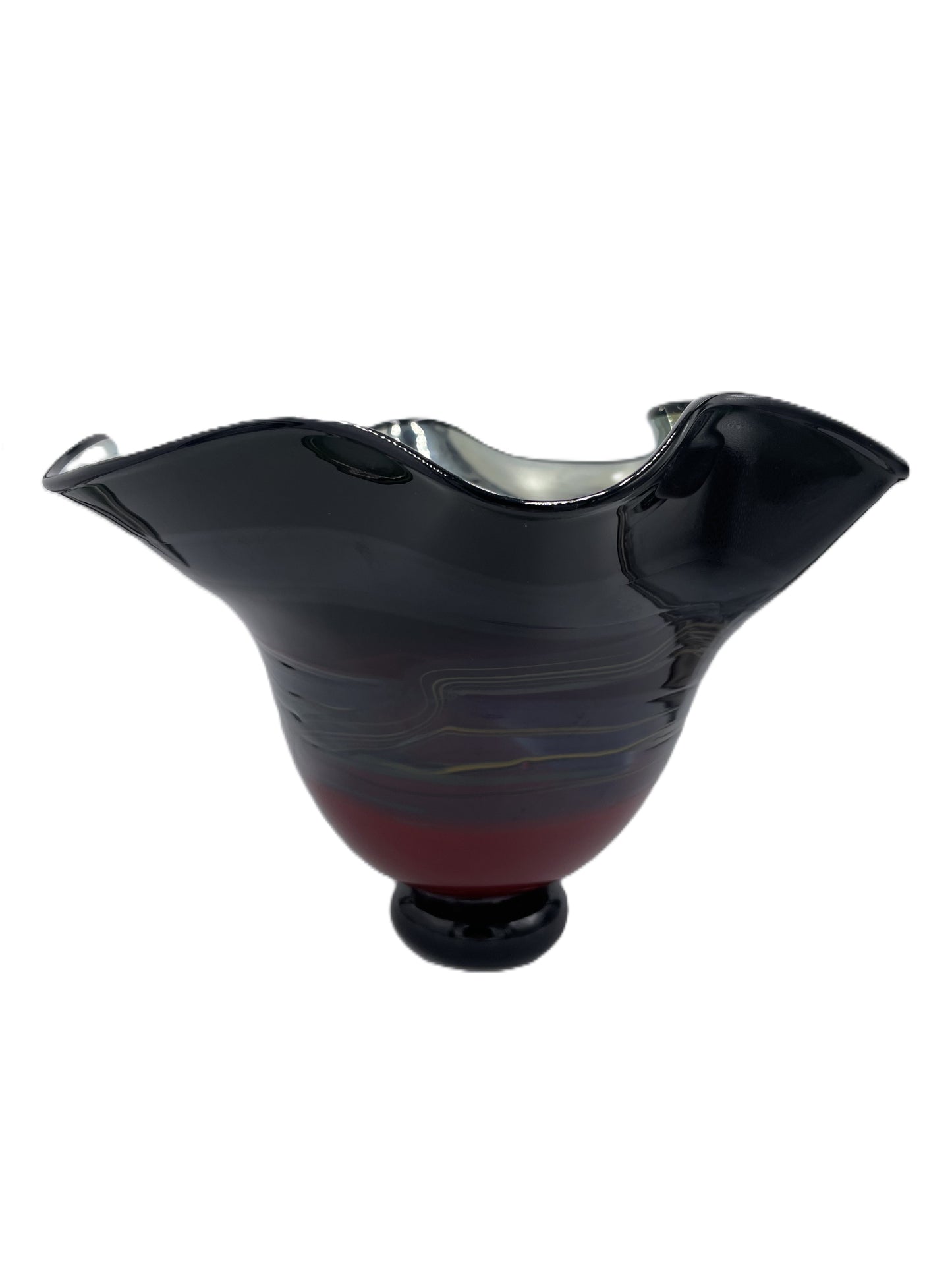 Red/Purple "Chrome" Wave Vase JD