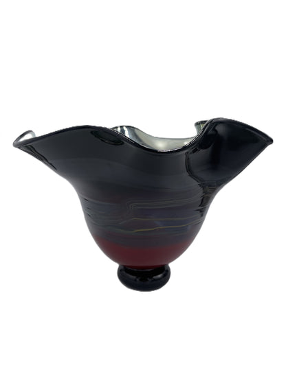 Red/Purple "Chrome" Wave Vase JD