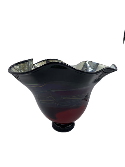 Red/Purple "Chrome" Wave Vase JD