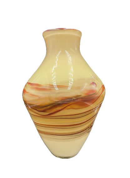 Tan and Brown Stripe Vase JD