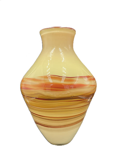 Tan and Brown Stripe Vase JD