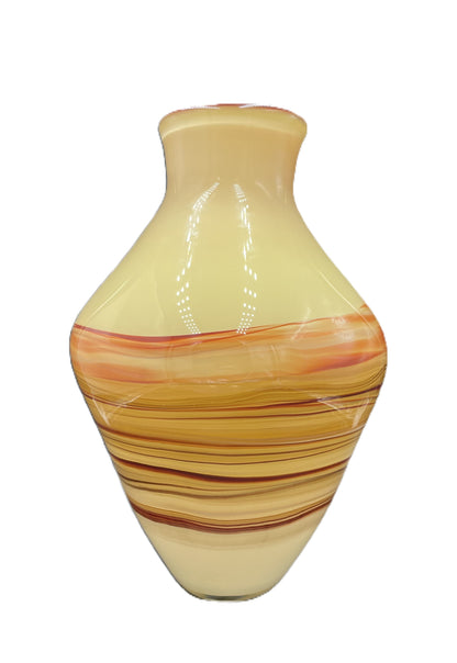 Tan and Brown Stripe Vase JD