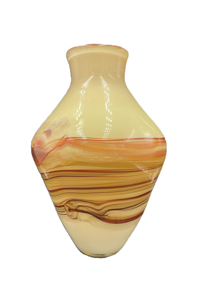 Tan and Brown Stripe Vase JD