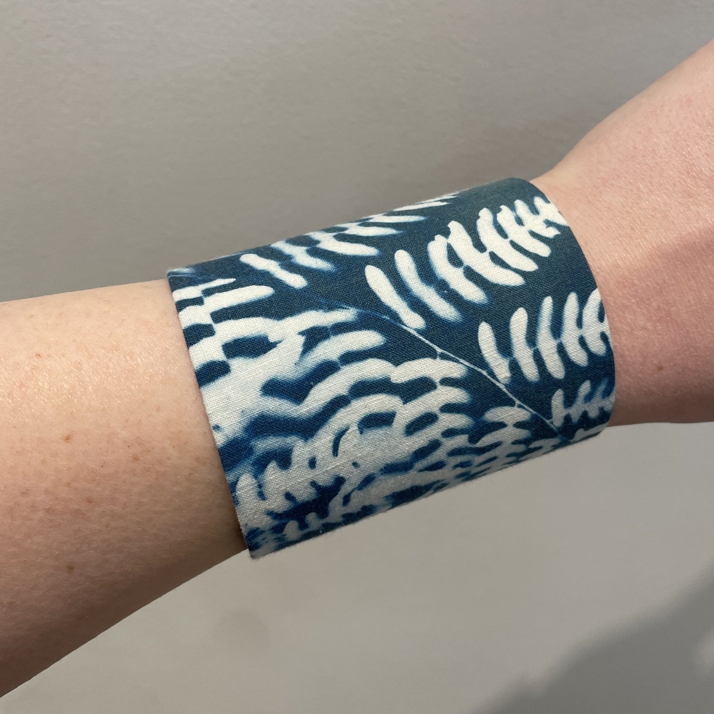 Wide Botanical Cyanotype Cuff 2 SH