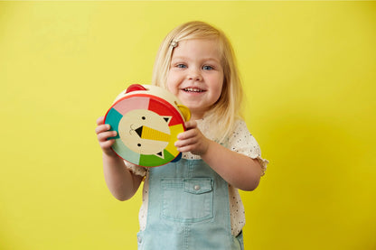 Kaleidoscope Lion Wooden Tambourine