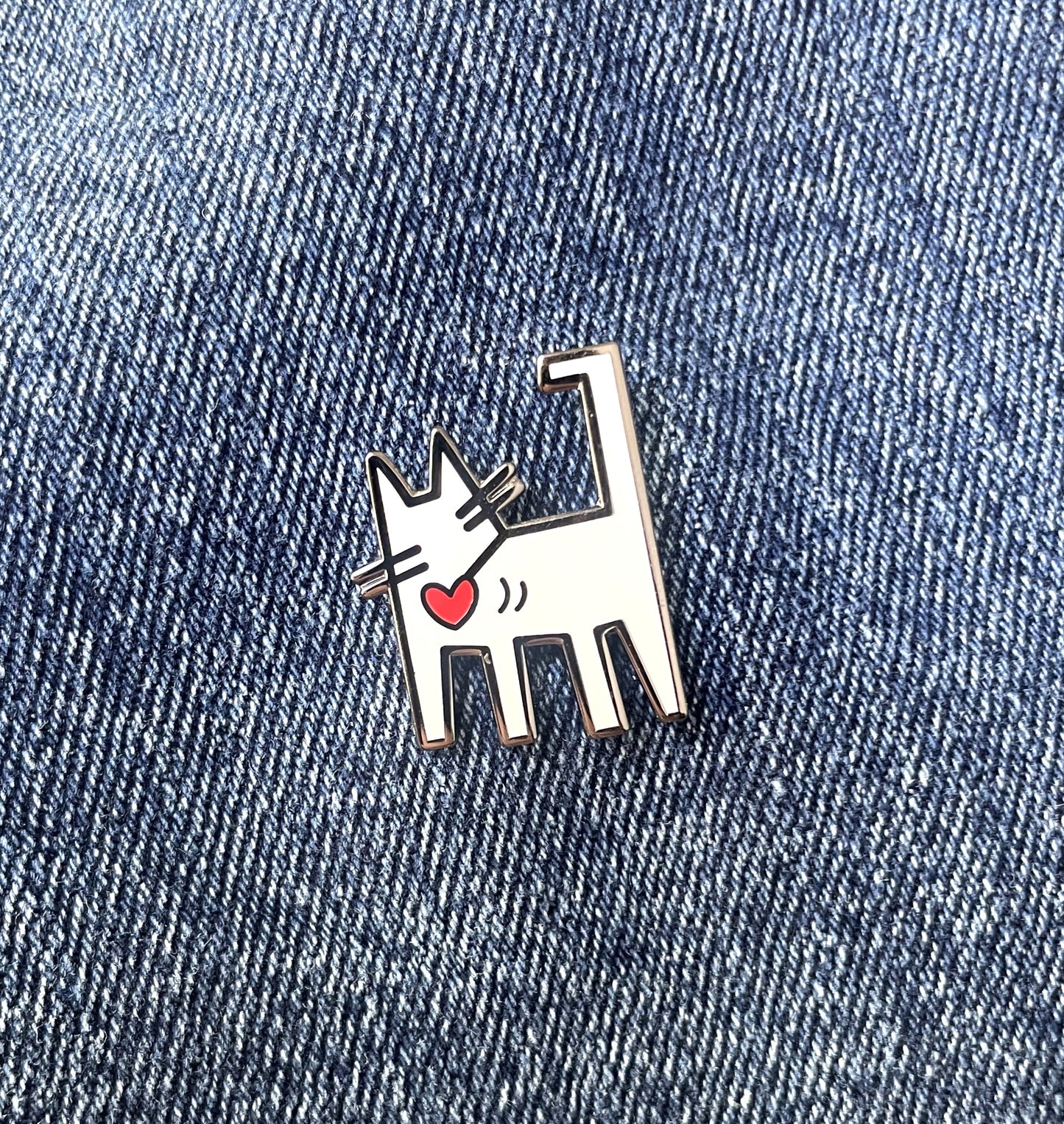 Keith Hairball Enamel Cat Artist Pin