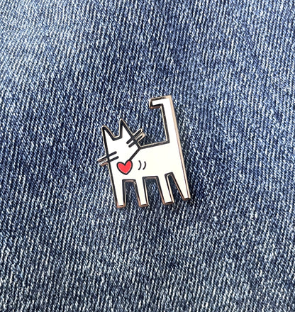 Keith Hairball Enamel Cat Artist Pin